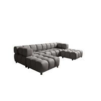 ECKSOFA U-Form Bolla, stoff Bluvel, Aschgrau - Dunkelgrau, Holz (288/192cm) - Kaiser Möbel