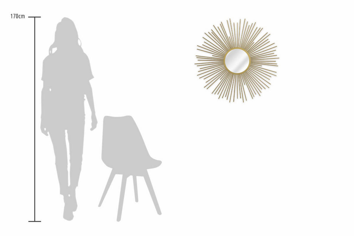WANDSPIEGEL Gold 80/80 cm - Goldfarben, Metall (7.5/80/3cm) - KUNSTLOFT