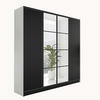 KLEIDERSCHRANK EDEN 4-Türen v4 - 206,4x205x39 cm- Weiß und Schwarz - Schwarz/Weiß, Holzwerkstoff (206.4/205/39cm) - Kier Furniture