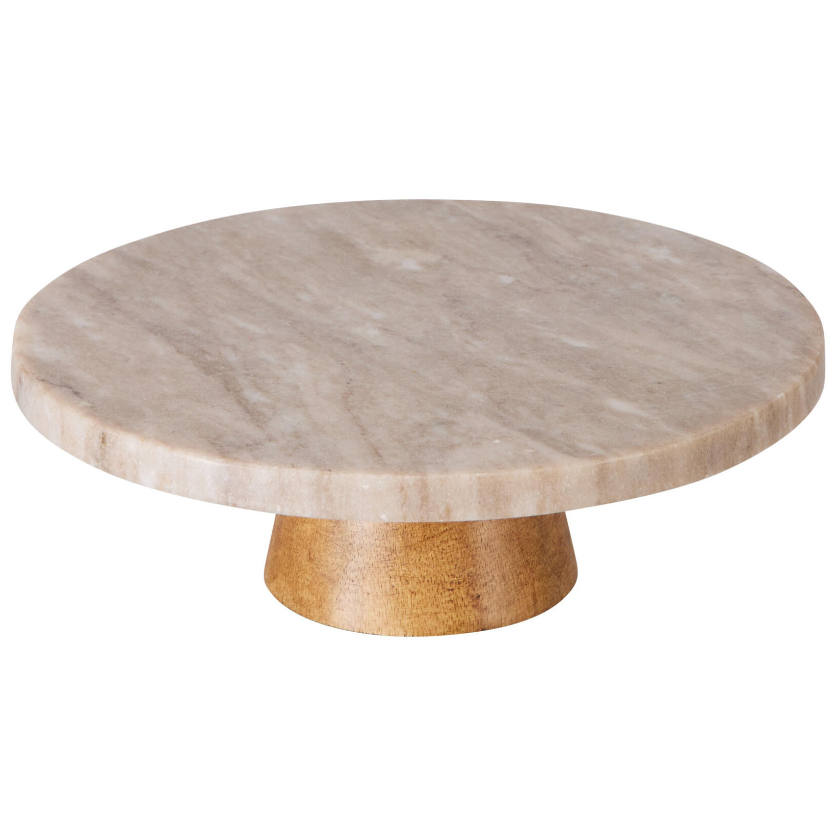 TORTENPLATTE mit Fuß Beige 28/28/9 cm - Beige, Keramik (28/9cm) - Excellent Houseware
