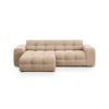 ECKSOFA links Kendal aus Samt mandelbeige 4 Sitzplätze - Cappuccino, Textil (173/256cm) - Micadoni