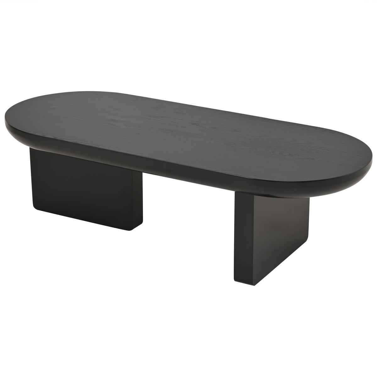 COUCHTISCH DE-37137 oval mit minimalistischen Beinen Schwarz - Schwarz, Holzwerkstoff (119.7/49.8/35.5cm) - ComfortXL