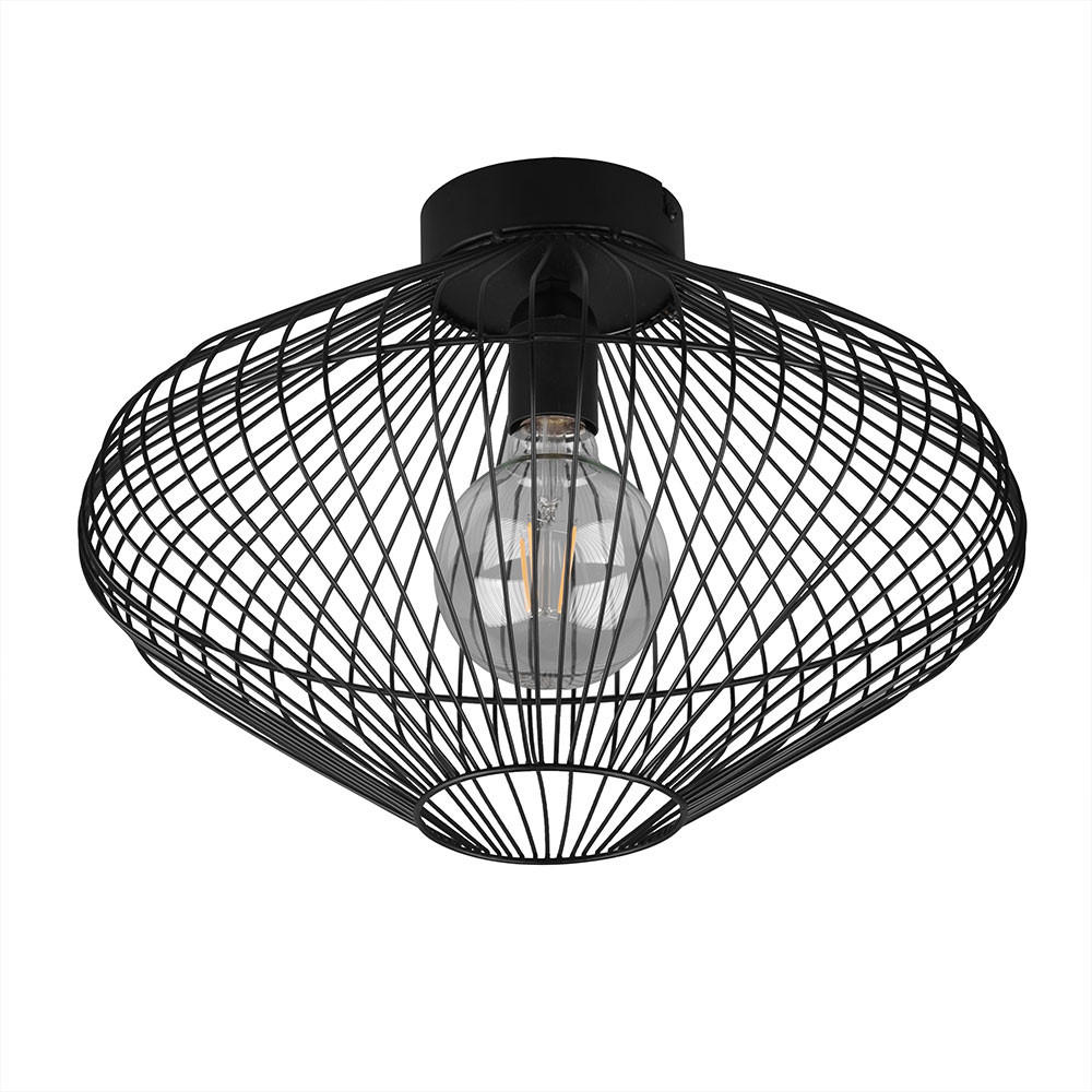 DECKENLEUCHTE Metall Schwarz Rund - Schwarz, Metall (38/38/26cm)