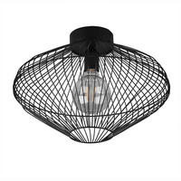 DECKENLEUCHTE Metall Schwarz Rund - Schwarz, Metall (38/38/26cm)