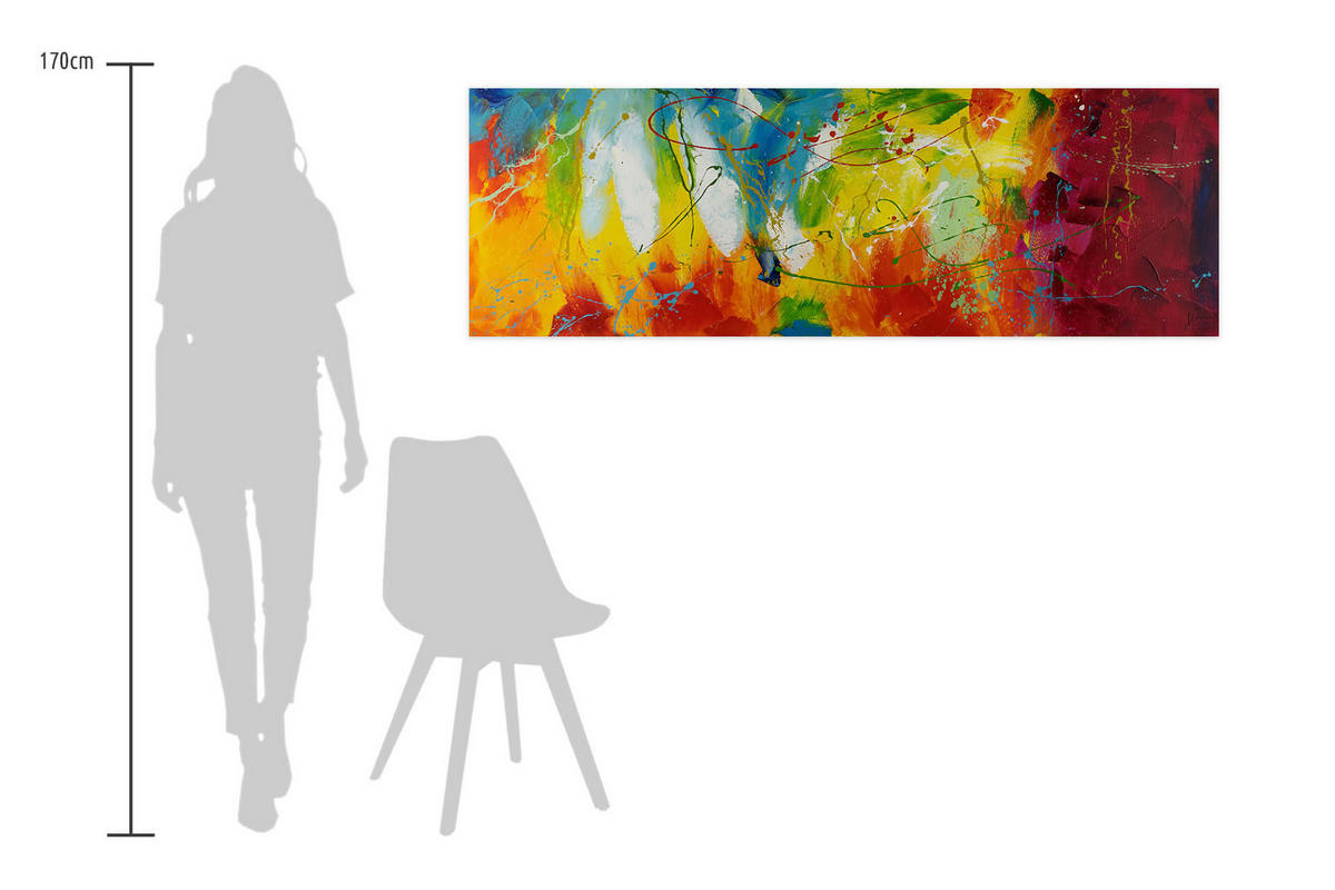 ÖLGEMÄLDE 150/50 cm - Multicolor, Holz/Textil (1.94/50cm) - KUNSTLOFT