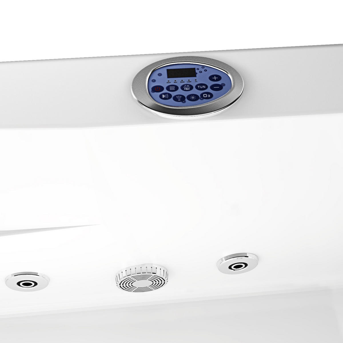 WHIRLPOOL Pool Badewanne Wanne W12H-B 180x135cm - Weiß, Glas/Kunststoff (135/70/180cm) - AcquaVapore by Sandra Jentho