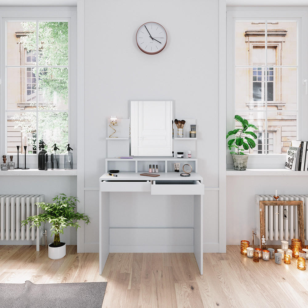 SCHMINKTISCH Ania Weiß 80 cm - Weiß, Holzwerkstoff (80/139.6/40cm) - Vicco