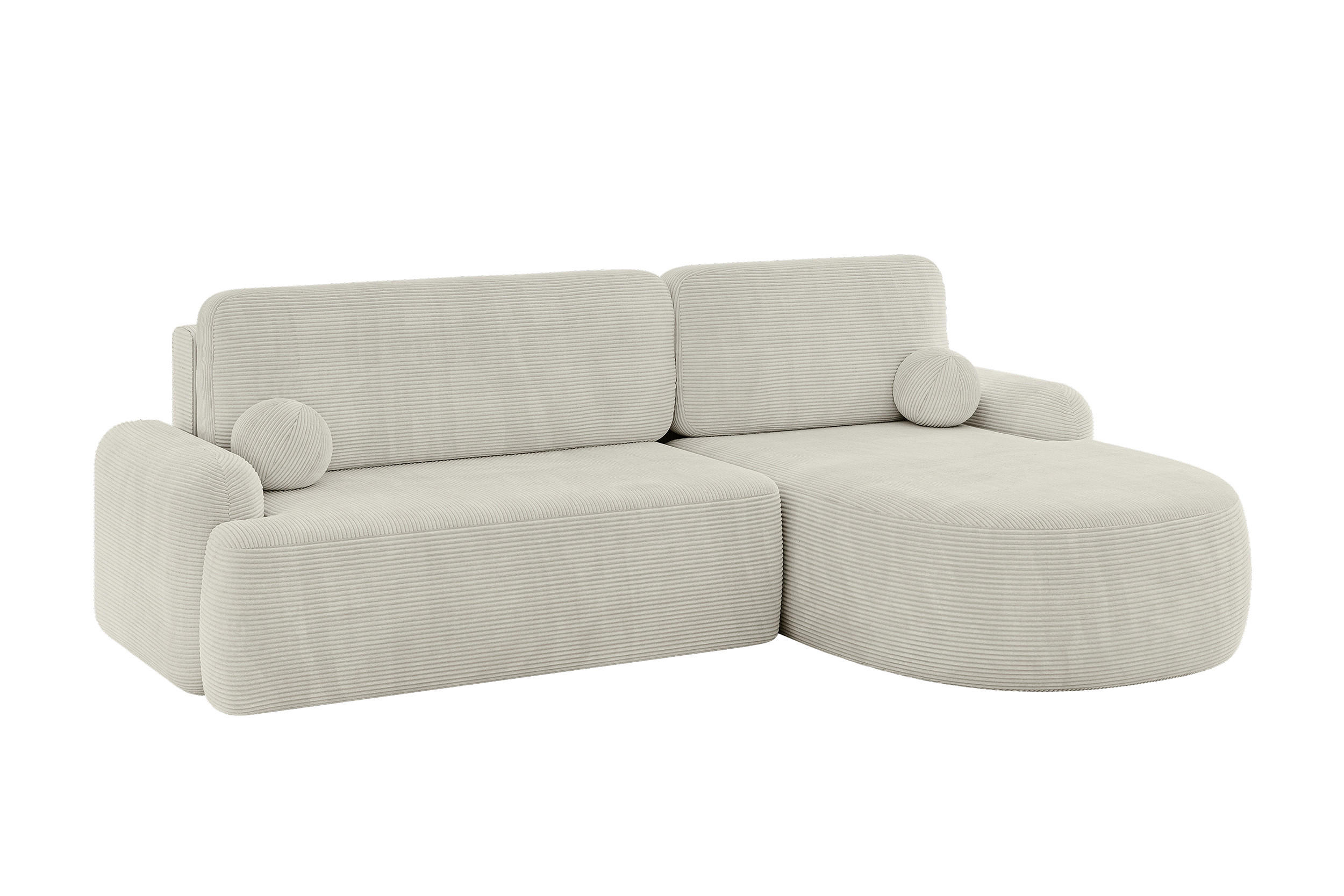 WOHNLANDSCHAFT mit Schlaffunktion und Bettkasten LIRA-L - 264x172x89 Hellgrau - Hellgrau, Holzwerkstoff/Textil (172/264cm) - ALTDECOR