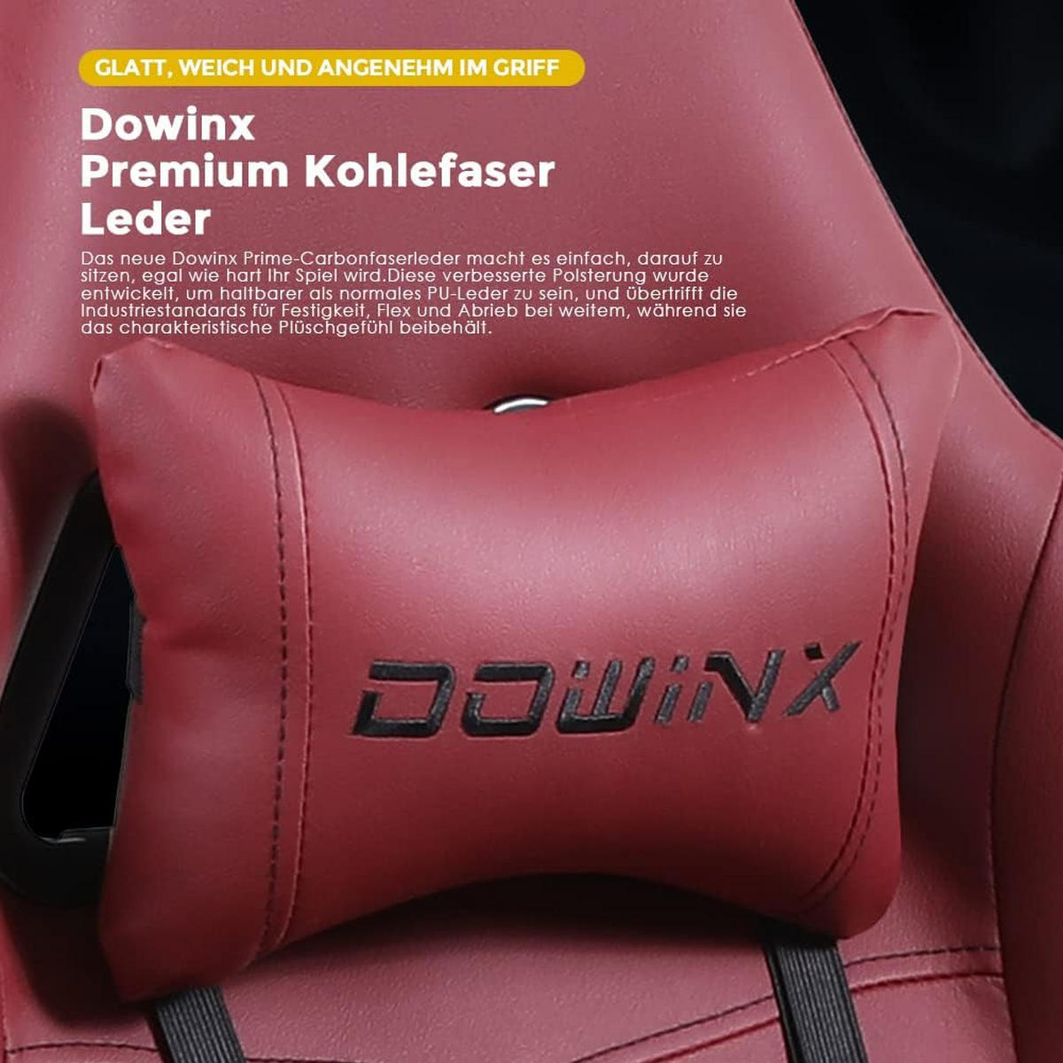 GAMING-STUHL Ergonomisch Verstellbarer 90°-170° Für Homeoffice/Gaming - Rot, Leder (60/115/60cm)