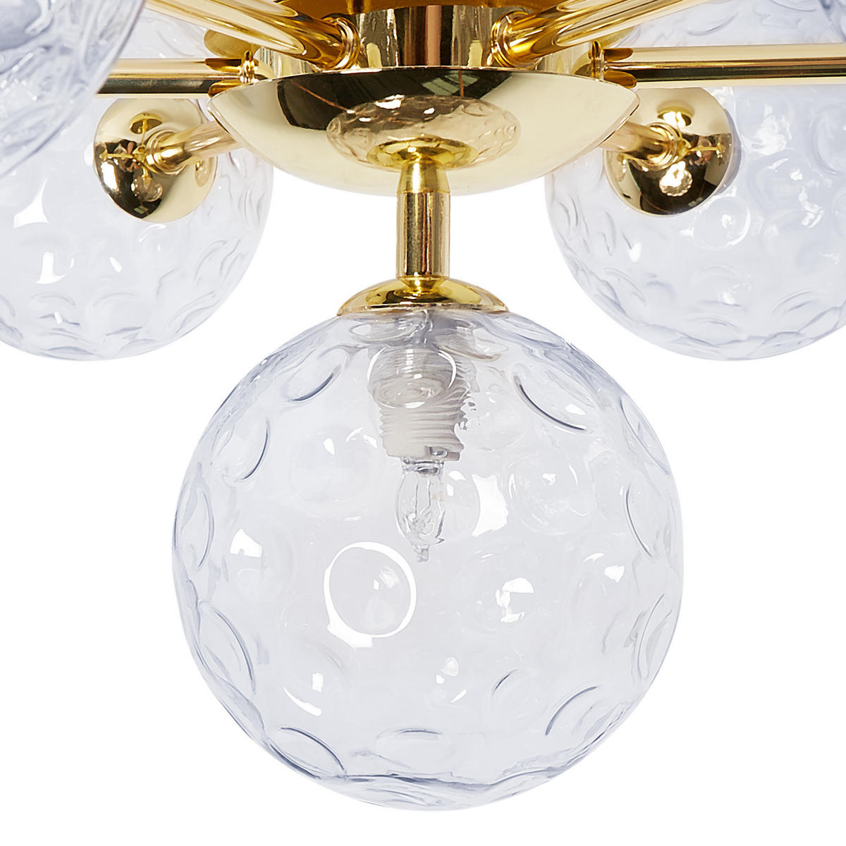 DECKENLAMPE Blau/Gold Anadyr - Blau/Goldfarben, Glas (52/52/28cm) - Beliani