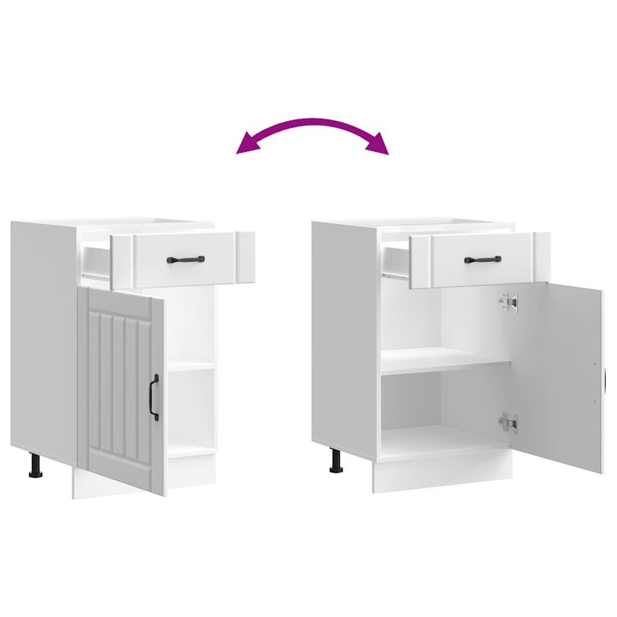 KÜCHENUNTERSCHRANK Lucca mit Tür, Schublade 50/46/81,5 cm aus Holzwerkstoff Weiß - Weiß, Holz (50/81.5/46cm) - vidaXL