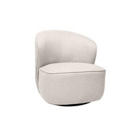 DREHSESSEL Beiger Stoff Strukturierter Samteffekt AMBER - Beige, Textil (81.5/81/74.5cm) - Miliboo