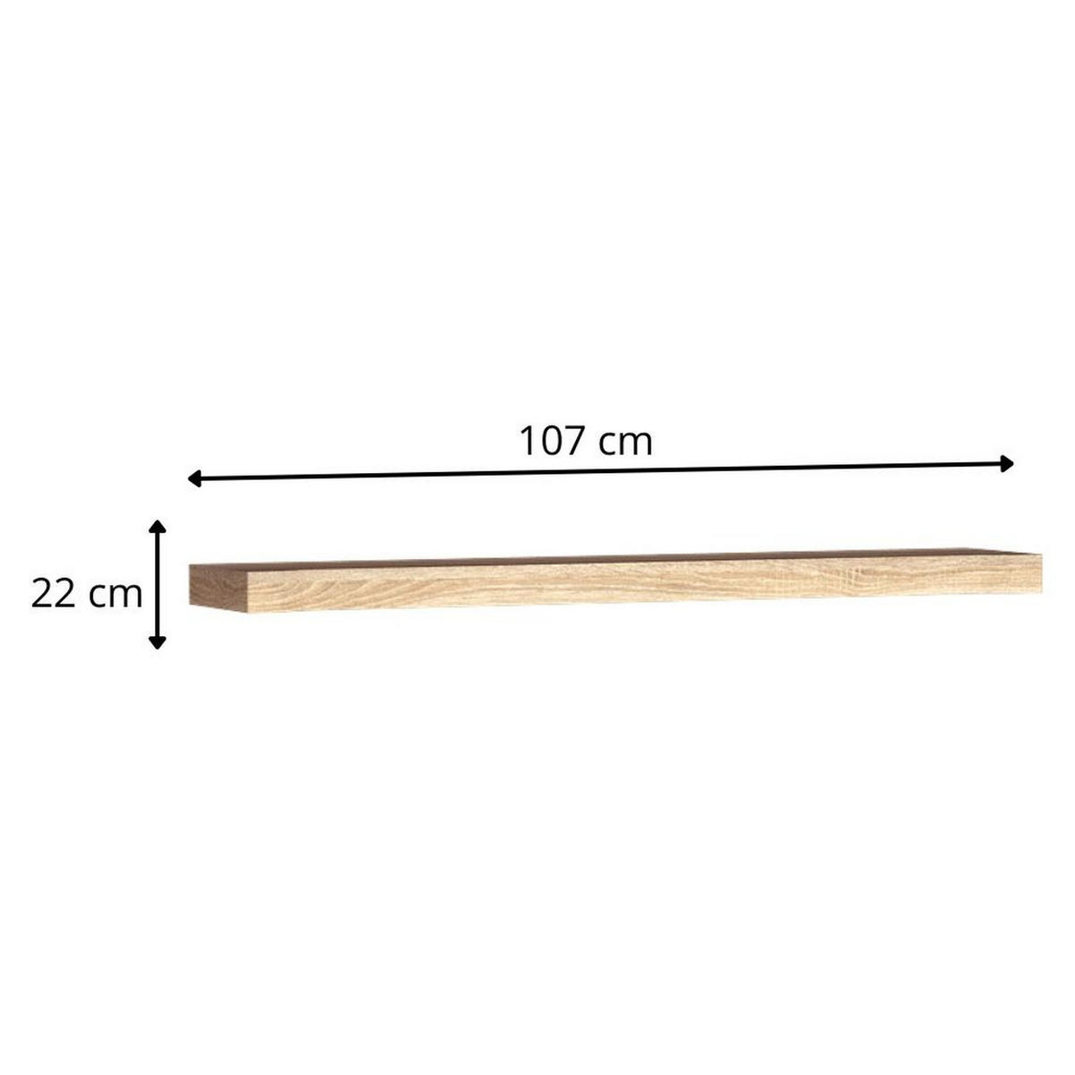 WANDREGAL Dallas D-10 107 x 4,8 x 22 cm Eiche Sonoma - Sonoma Eiche, Holzwerkstoff (107/4.8/22cm) - Koseto