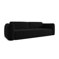 3-SITZER SOFA Samt Stoff Schwarz - Schwarz, Kunststoff/Textil (210/74/105cm) - Makamii