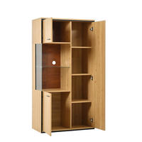 VITRÍNA 150/77,5/40 cm, MDF, prírodná s LED osvetlením - prírodná farba, kompozitné drevo (77.5/150/40cm) - BEAOK
