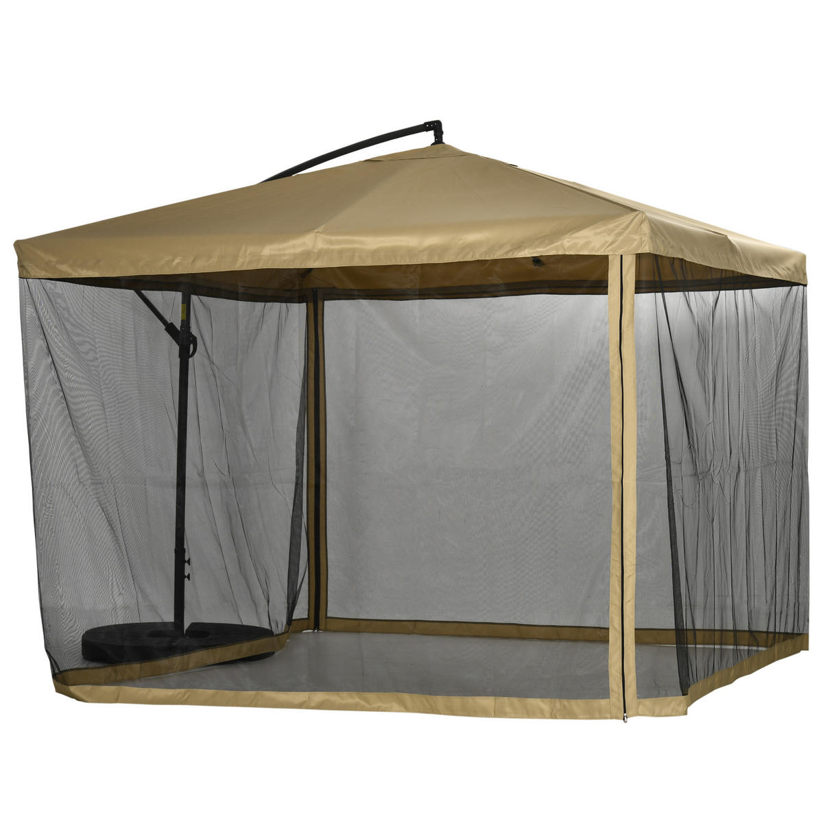 AMPELSCHIRM, Stahl, Polyester, HDPE, Beige - Beige, Metall (295/295cm) - Outsunny