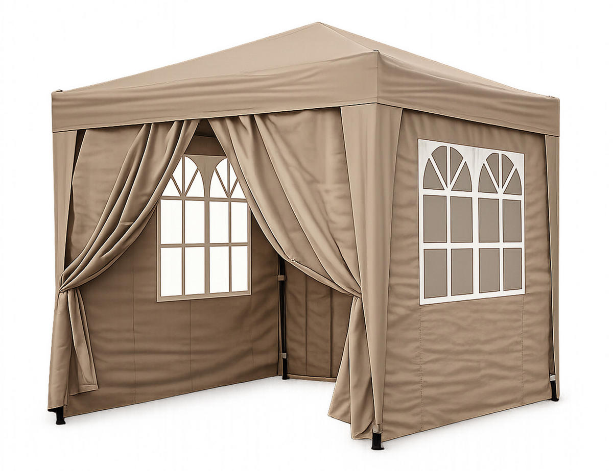 FALTPAVILLON 2x2m Graubeige - Beige, Metall (200/245/200cm) - QUICK STAR
