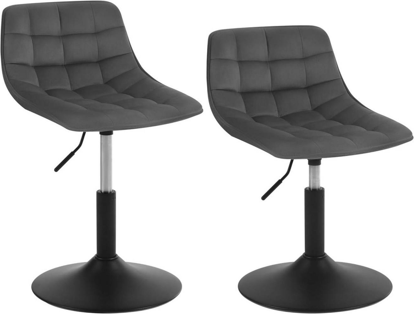 BARHOCKER 2er Set,Mehrzweck, Samt, Dunkelgrau - Dunkelgrau/Schwarz, Textil/Metall (42.5/60/45cm) - Woltu