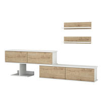 WOHNWAND Maximus Weiß Safir - Beige/Weiß, Holzwerkstoff (185.5/59/29.5cm) - moebel17