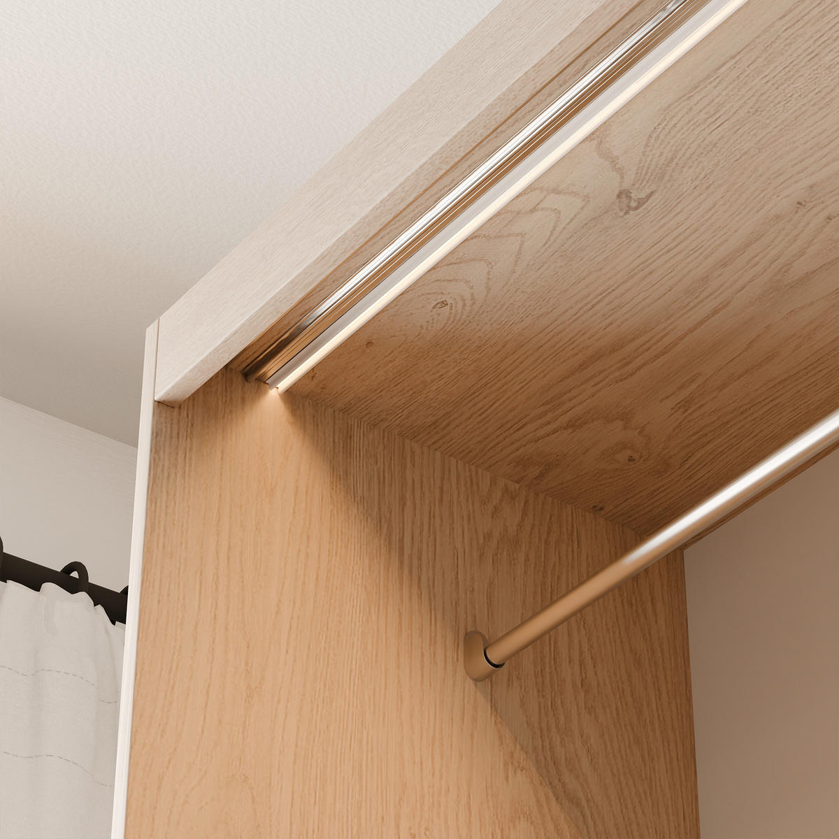 SCHIEBETÜRENSCHRANK SILENTE 160 cm mit Einlegeböden und Kleiderstange - Braun, Holzwerkstoff (160/205/60cm) - Idohome