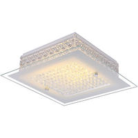 LED DECKENLEUCHTE Metall Weiß Kristalloptik - Weiß, Glas (30/30/8cm) - Globo Lighting