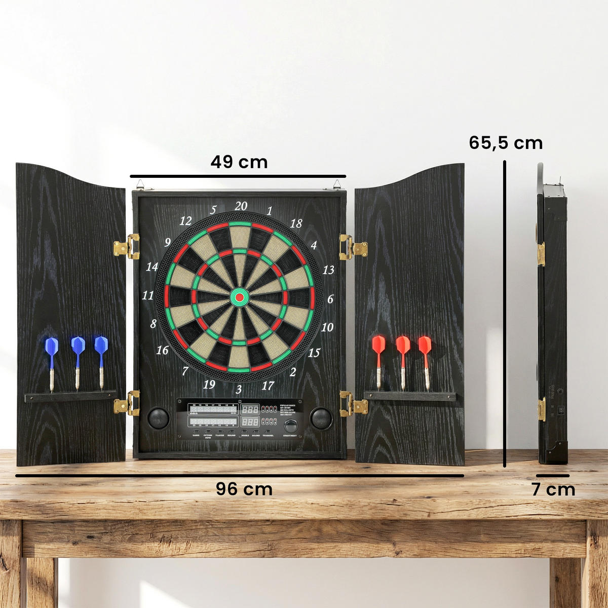 DARTSCHEIBE DE-10905 Holzoptik - Schwarz, Holzwerkstoff (65.5/96cm) - ComfortXL