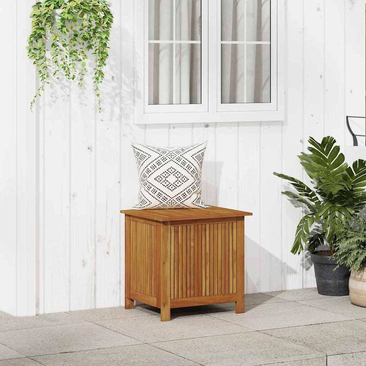 GARTENBOX mit wasserfester Innentasche, 60/50/58 cm, aus Massivholz Akazie - Braun, Holz (60/58/50cm) - vidaXL