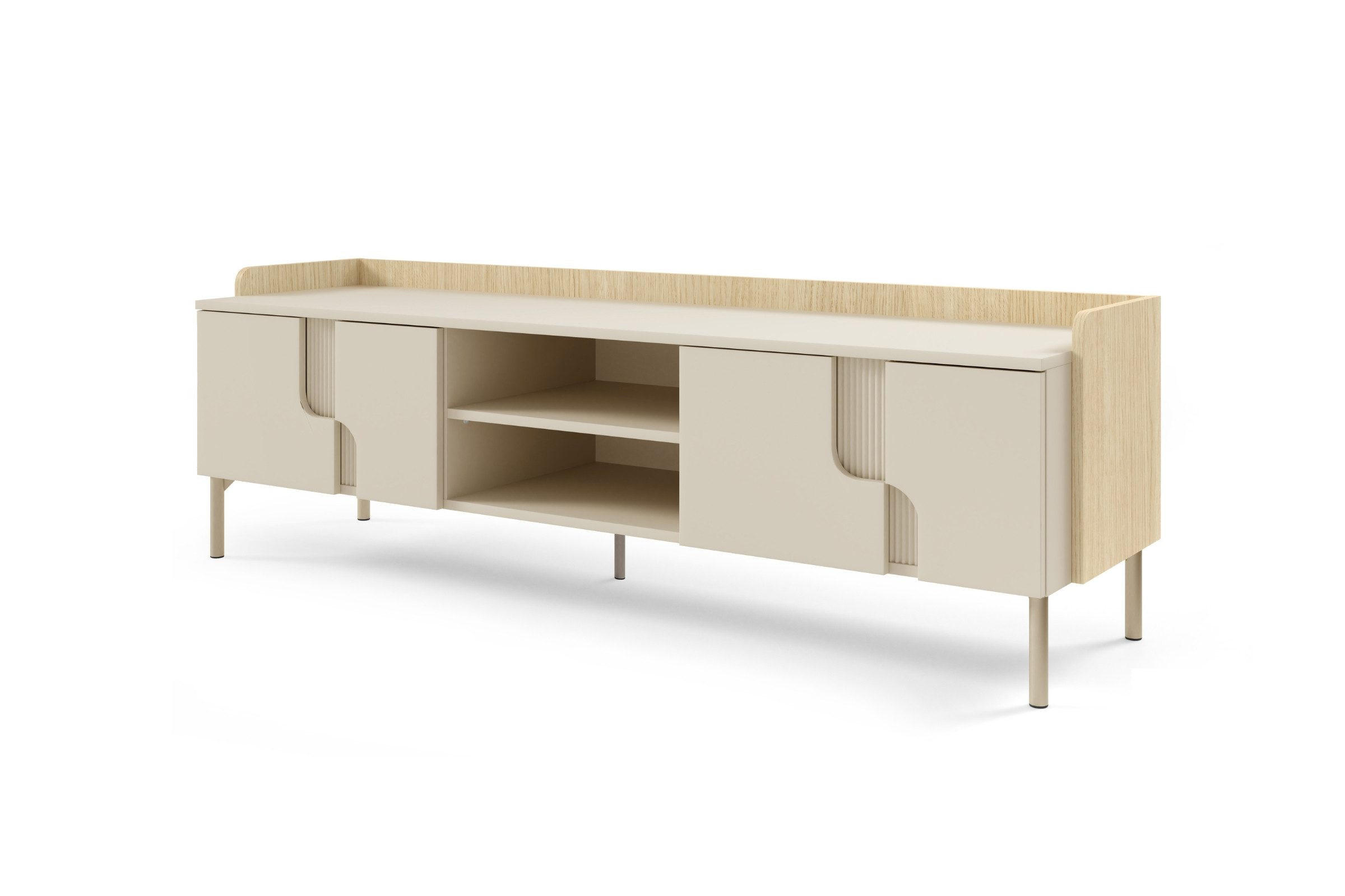 TV-LOWBOARD PAURO 10 160/51/42 cm in Eiche Mavelie / Macadamia - Eichefarben/Beige, Holzwerkstoff (160/51/42cm) - Deine Möbel 24