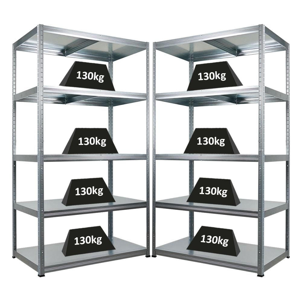 SCHWERLASTREGAL Steel Eagle 2er-Set 180x100x60cm Fachlast 130kg Verzinkt - Silberfarben, Metall (200/180/60cm) - PROREGAL