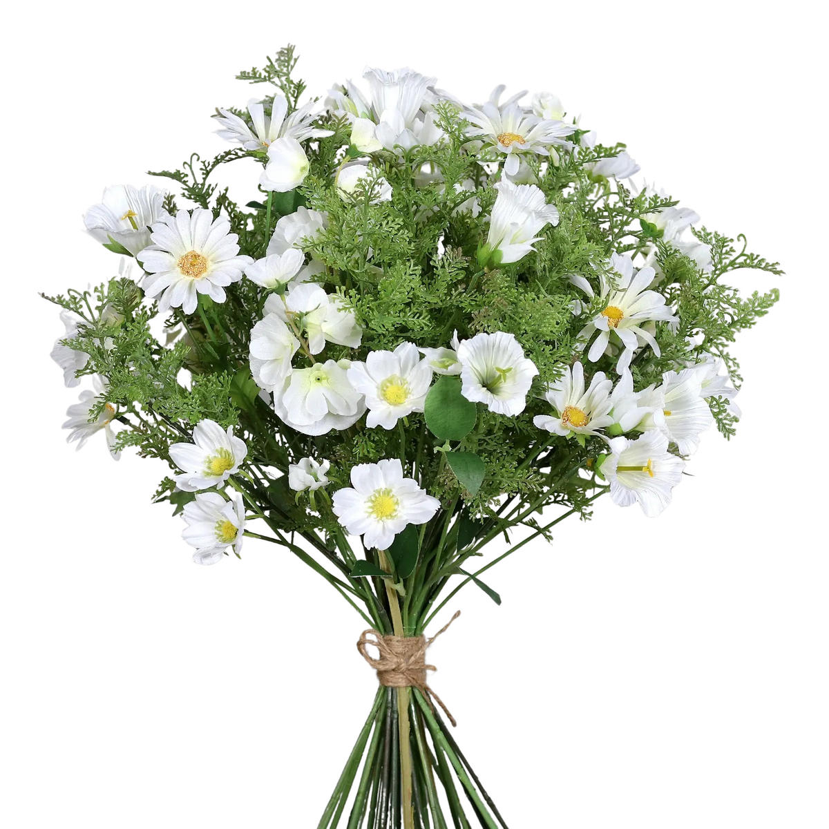 KÜNSTLICHER Blumenstrauß - Idefix 46 cm - Weiß, Kunststoff (46cm) - aplanta