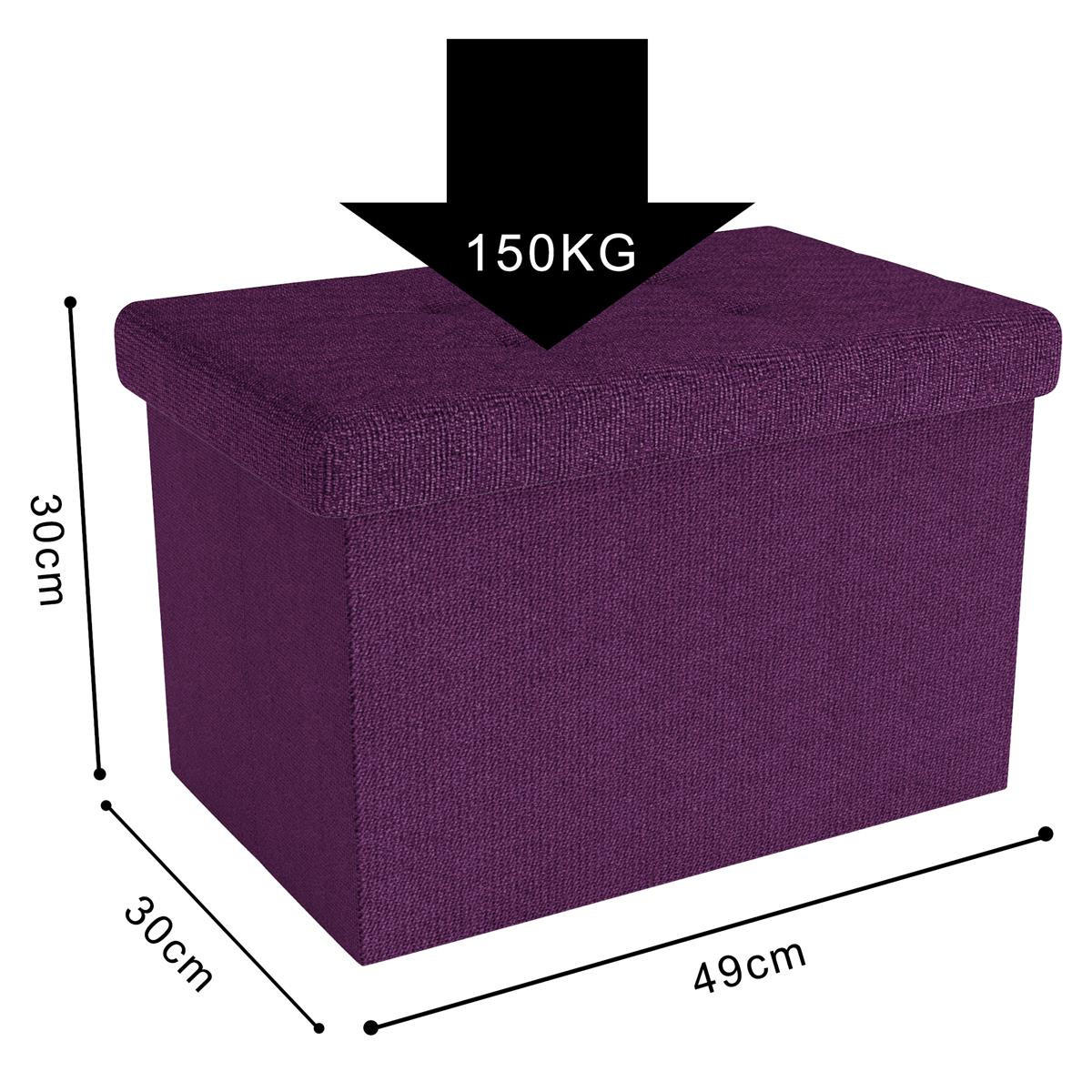 SITZBOX Faltbar mit Stauraum 49/30/30 cm (Lila) - Lila, Textil (30/30/49cm) - Intirilife