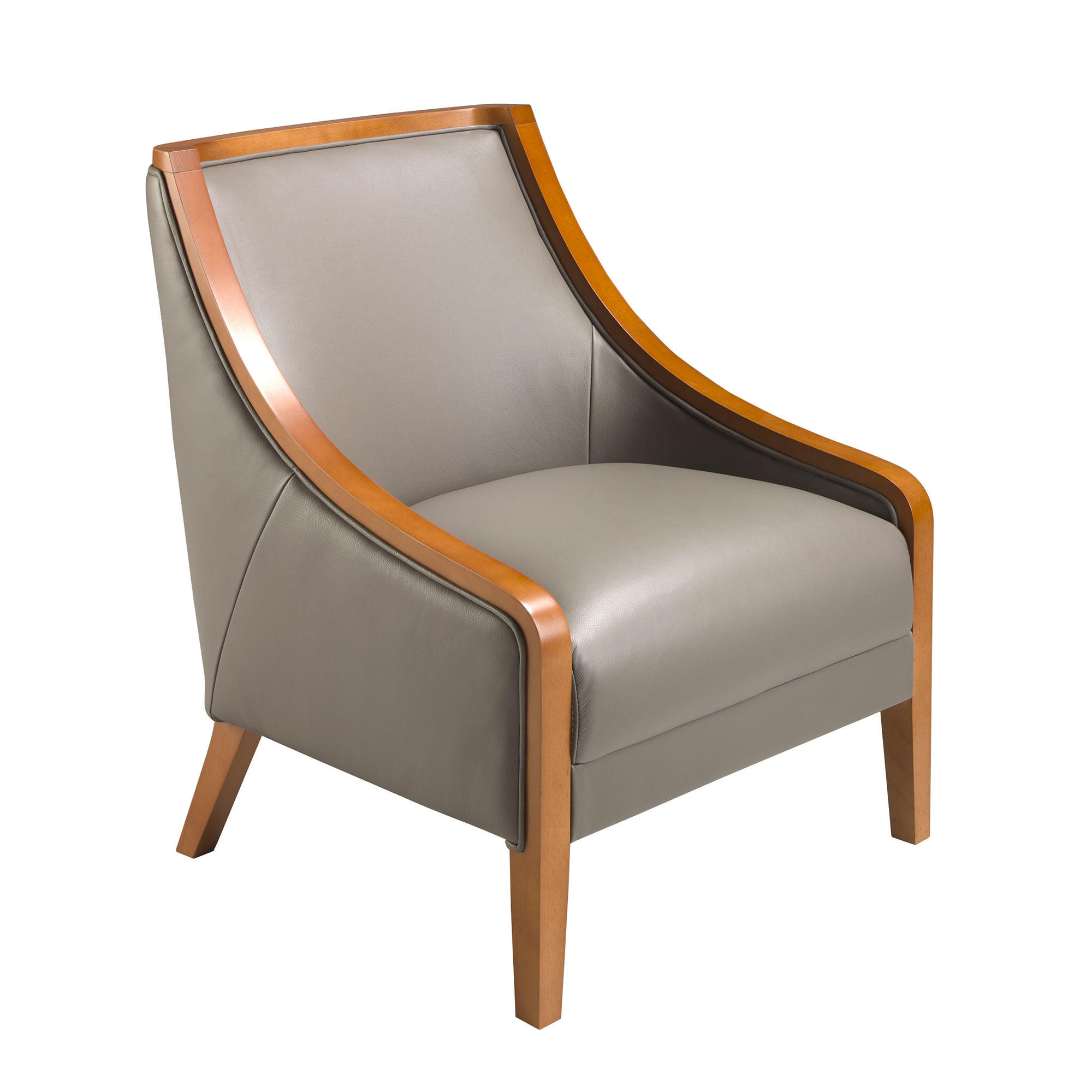SESSEL Grau Honig 68/88/87 cm - Grau/Honig, Leder (68/87/88cm) - ANGEL CERDA