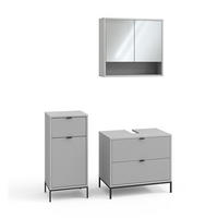 BADMÖBEL-SET Eliza Grau 3 Teile - Grau, Holzwerkstoff (70/63/45.1cm) - Vicco