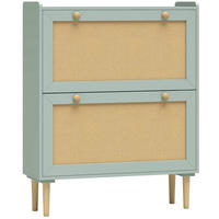 SCHUHSCHRANK MDF Hellgrün - Naturfarben/Hellgrün, Holz/Holzwerkstoff (26/101/80cm) - HOMCOM
