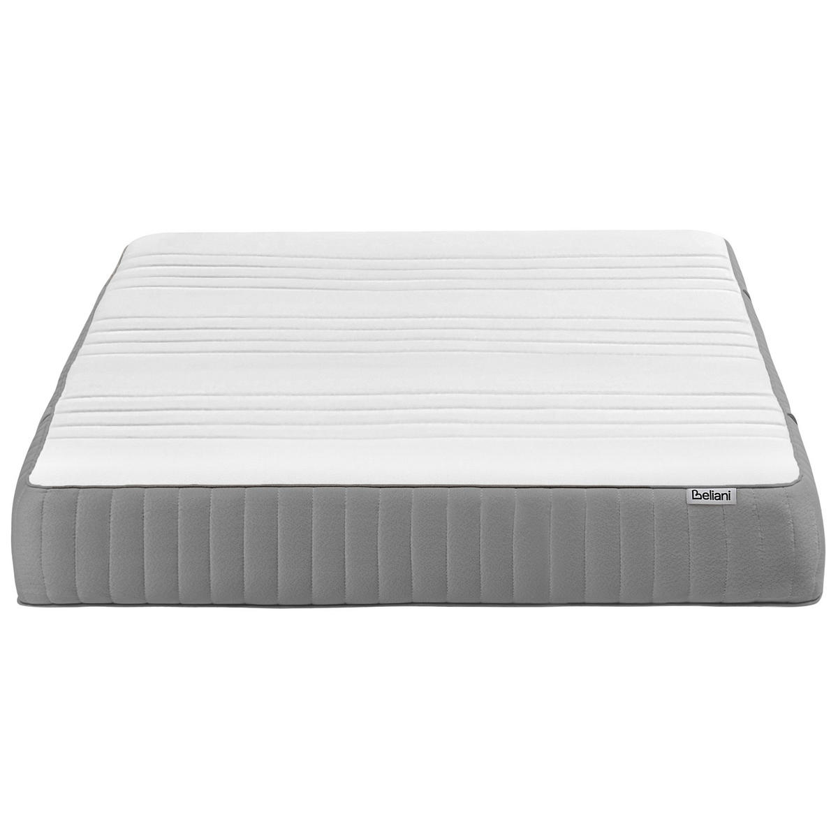 GEL-MEMORY-SCHAUMMATRATZE H2/3 Mittel 120/200 cm Happiness - Grau, Textil (120/200cm) - Beliani