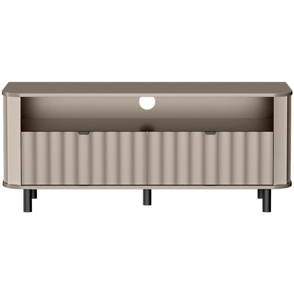 LOWBOARD Nevada mit zwei Schubladen 137 cm Taupe - Taupe/Schwarz, Holzwerkstoff/Metall (137/57/41cm) - Beautysofa
