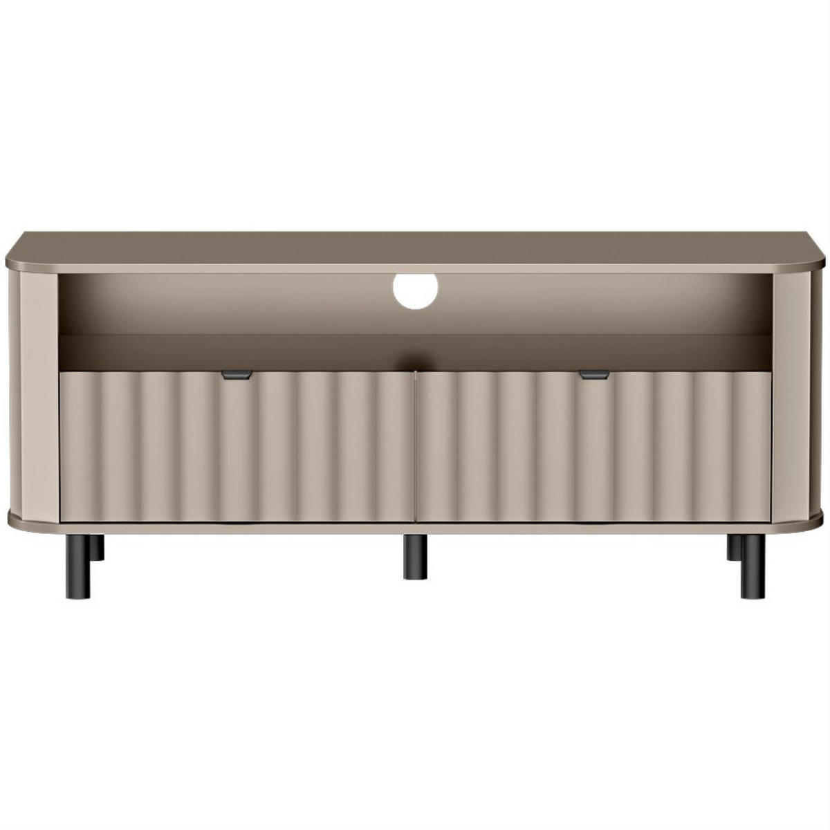 LOWBOARD Nevada mit zwei Schubladen 137 cm Taupe - Taupe/Schwarz, Holzwerkstoff/Metall (137/57/41cm) - Beautysofa