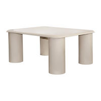 COUCHTISCH - 80 cm x 80 cm - Metall - Cremefarben - ZIDILA - Creme, Metall (80/80/34cm) - Vente-Unique