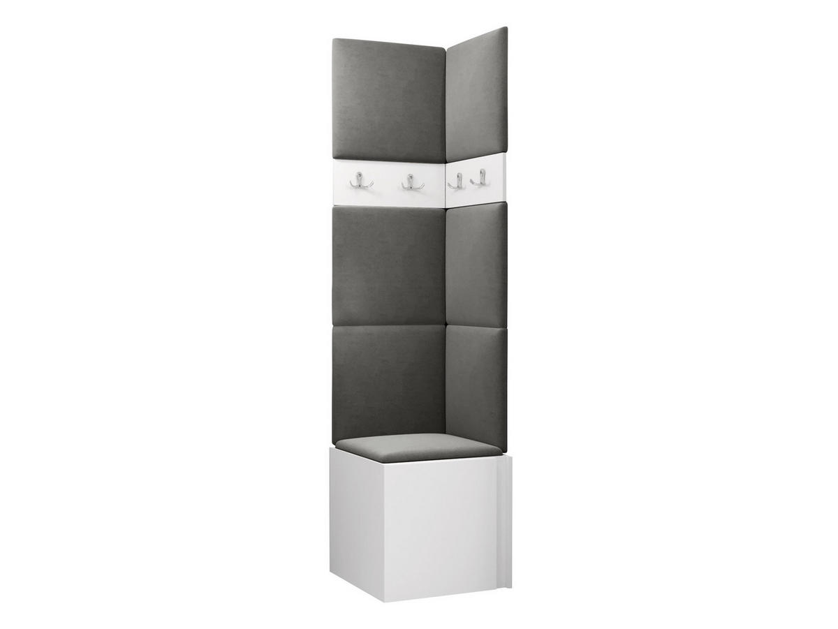 GARDEROBEN-SET Orion XXI - Weiß/Grau, Holzwerkstoff/Kunststoff (42/186/46cm) - MIRJAN24