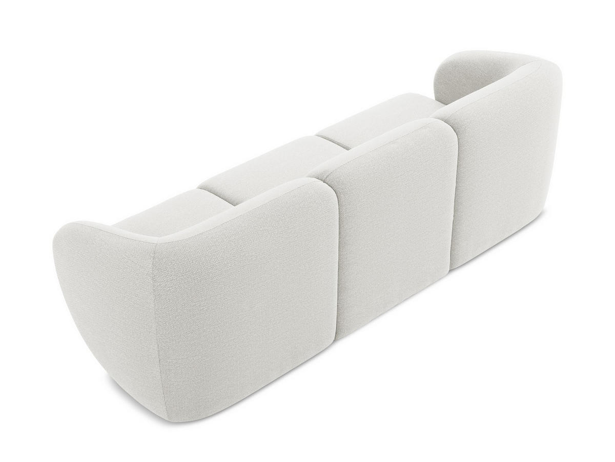 3-SITZER SOFA Bouclé Stoff Weiß - Schwarz/Weiß, Holzwerkstoff/Kunststoff (244/75/94cm) - Makamii