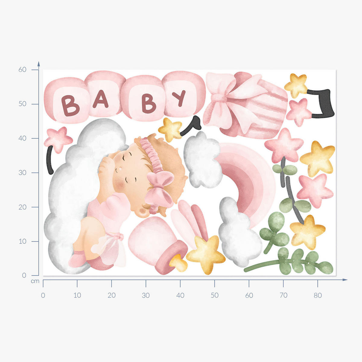 WANDAUFKLEBER 60x85cm - Kinderdekorationen für - Multicolor, Kunststoff (60/85/0.1cm) - Wallfluent