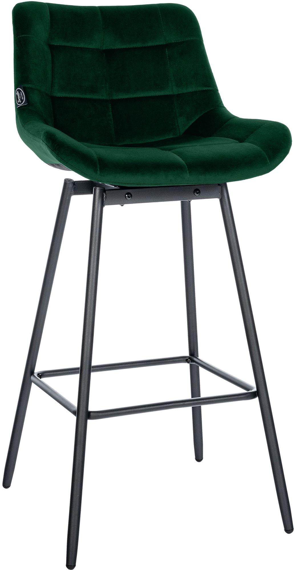 BARHOCKER Samt Dunkelgrün - Dunkelgrün/Schwarz, Textil/Metall (49/105/56cm) - CLP