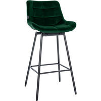 BARHOCKER Samt Dunkelgrün - Dunkelgrün/Schwarz, Textil/Metall (49/105/56cm) - CLP