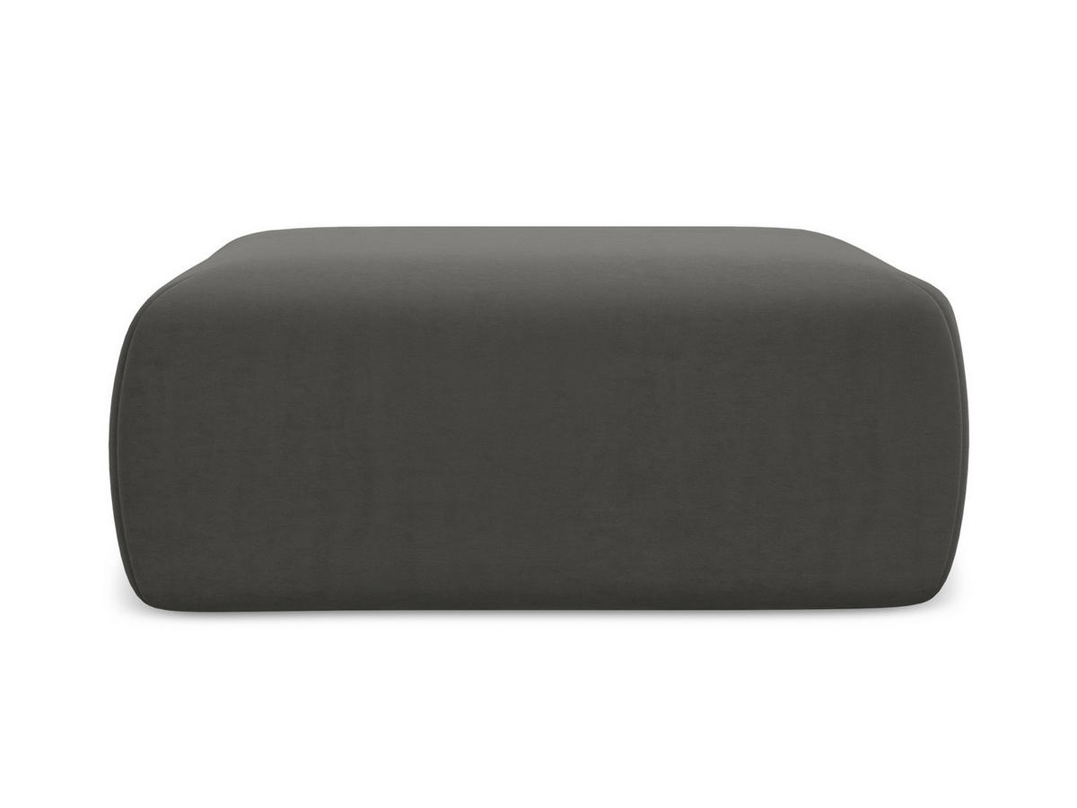 POUF Samt Stoff Grau - Dunkelgrau/Schwarz, Kunststoff/Textil (102/40/62cm) - Makamii