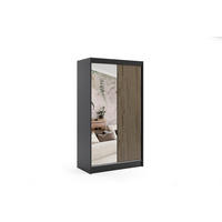 KLEIDERSCHRANK VILAN mit Spiegel/LED - 120 cm - Schwarz|Eiche Wotan - Eiche Wotan/Schwarz, Holzwerkstoff (120/215/61cm) - ALTDECOR