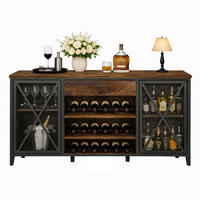 WEINREGAL 180 x 55 x 100 cm INDUSTRIAL Holz Metall Schwarz / Rustikal Eiche - Wildeiche, Holzwerkstoff/Metall (180/101.5/55cm) - Quality Elegance
