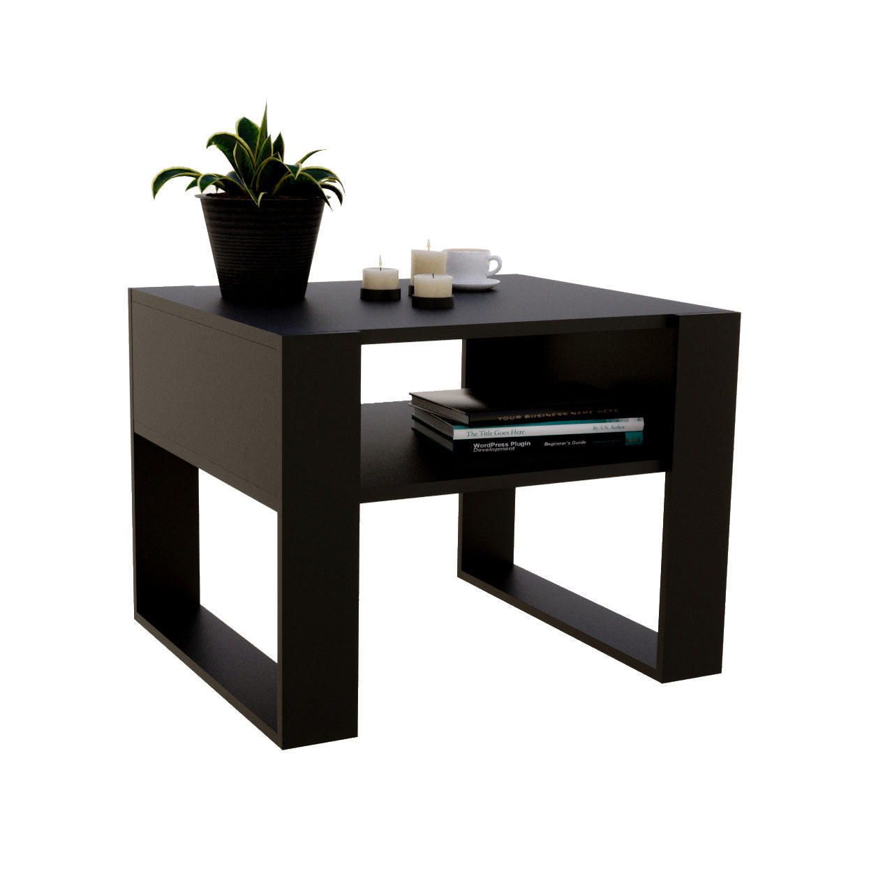 COUCHTISCH KARO 65 - Schwarz, Holz (53.6/65/45cm) - Mat-Haus