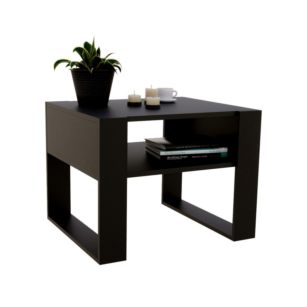 COUCHTISCH KARO 65 - Schwarz, Holz (53.6/65/45cm) - Mat-Haus