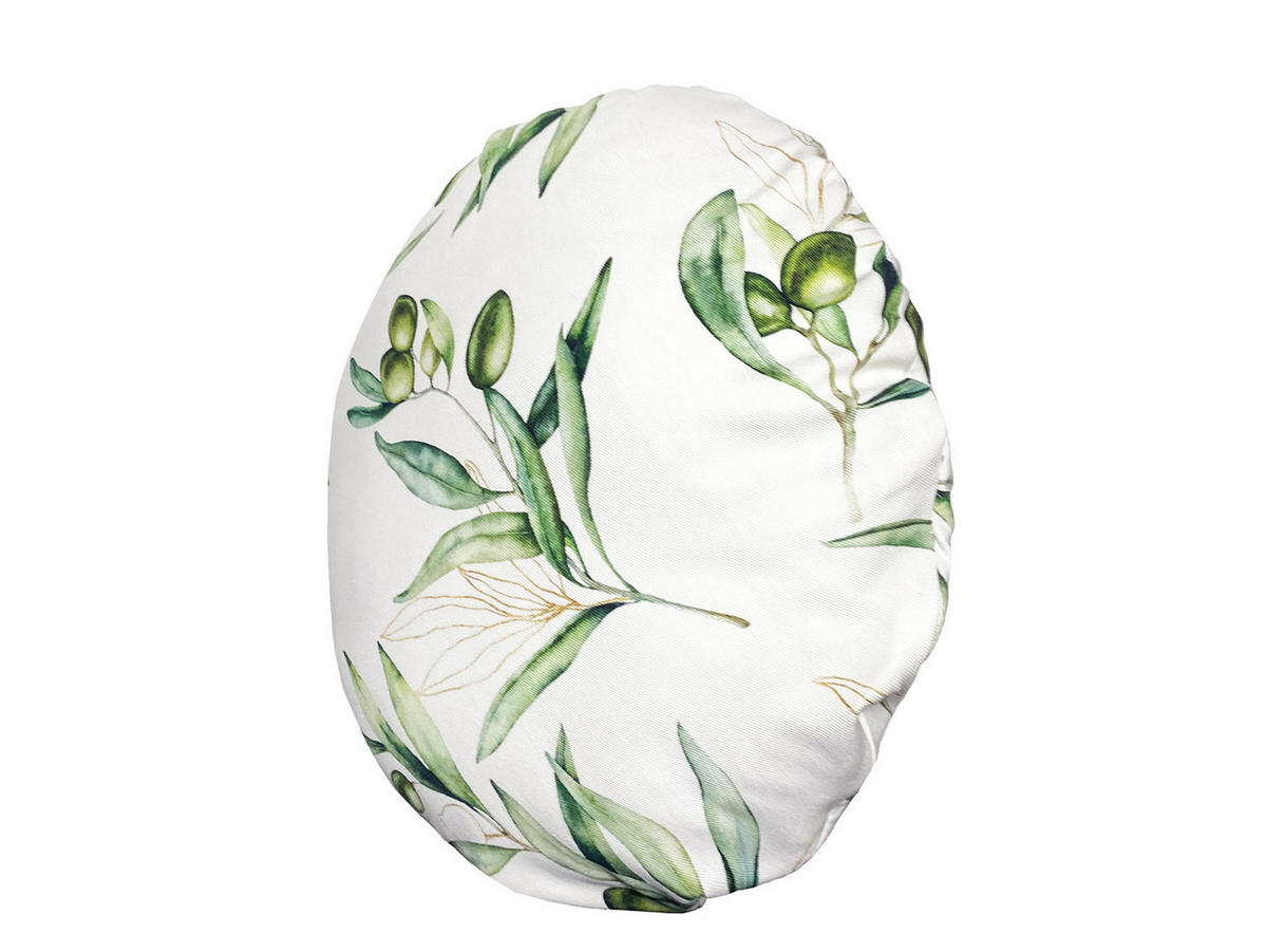 KISSENHÜLLE Rund Italy Collection Oliven 40 cm Ø - Ecru/Multicolor, Textil (40/40cm) - beties Heimtextil
