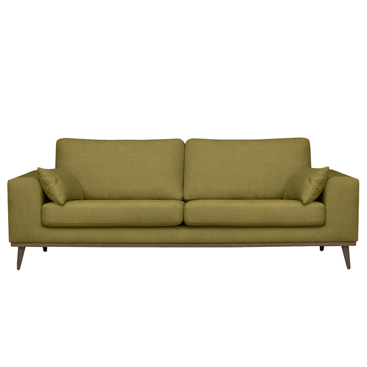 2-SITZER SOFA - Eichefarben/Olivgrün, Eichenholz/Textil (197/81/88cm) - home24
